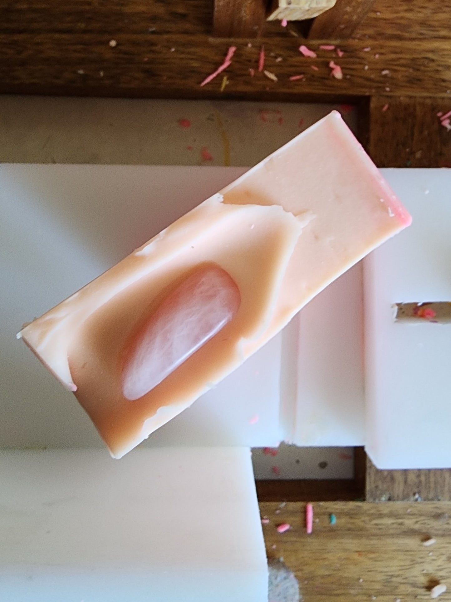 Rose Quartz Crystal Handmade Soap