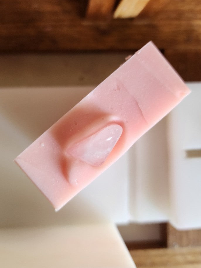 Rose Quartz Crystal Handmade Soap