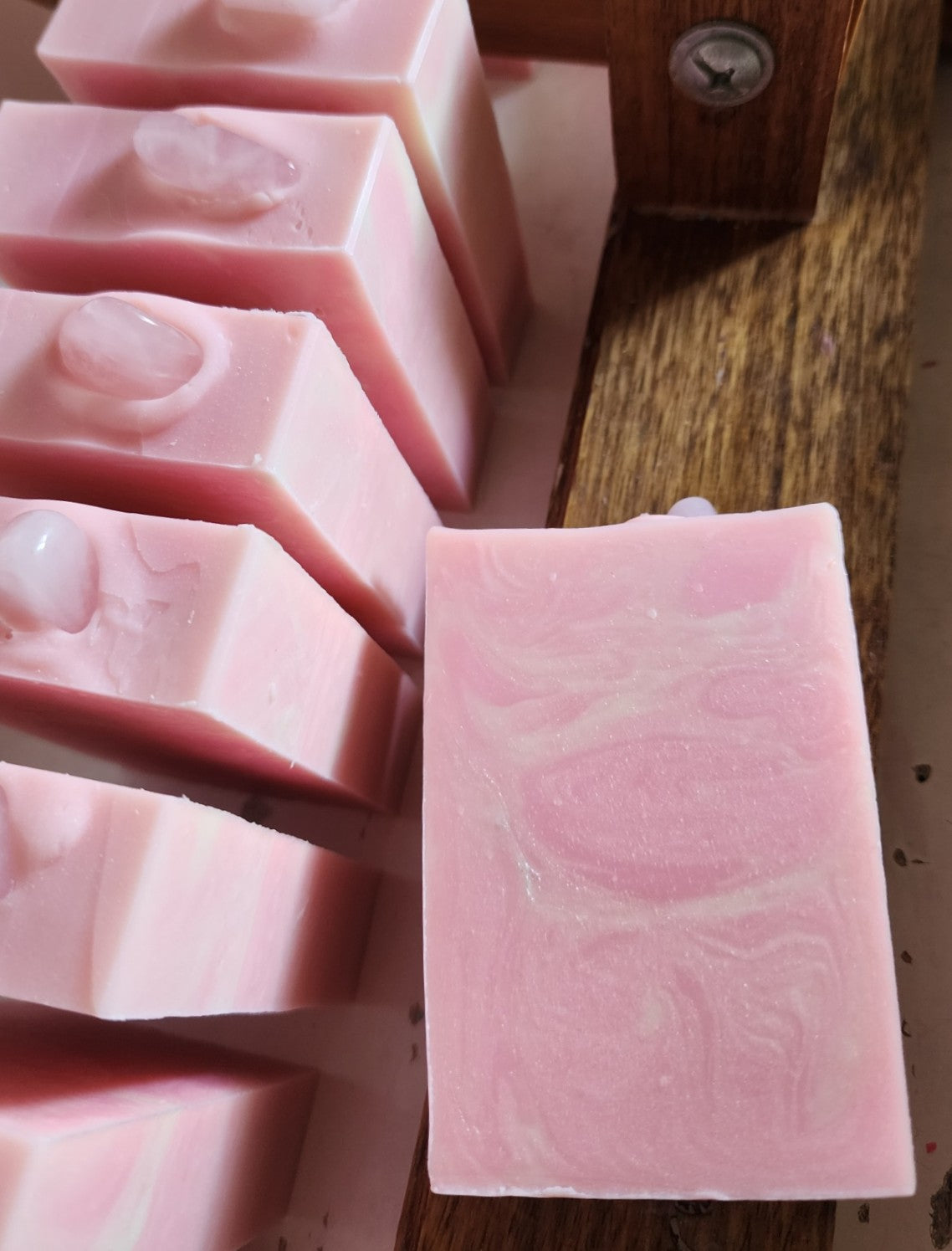 Rose Quartz Crystal Handmade Soap