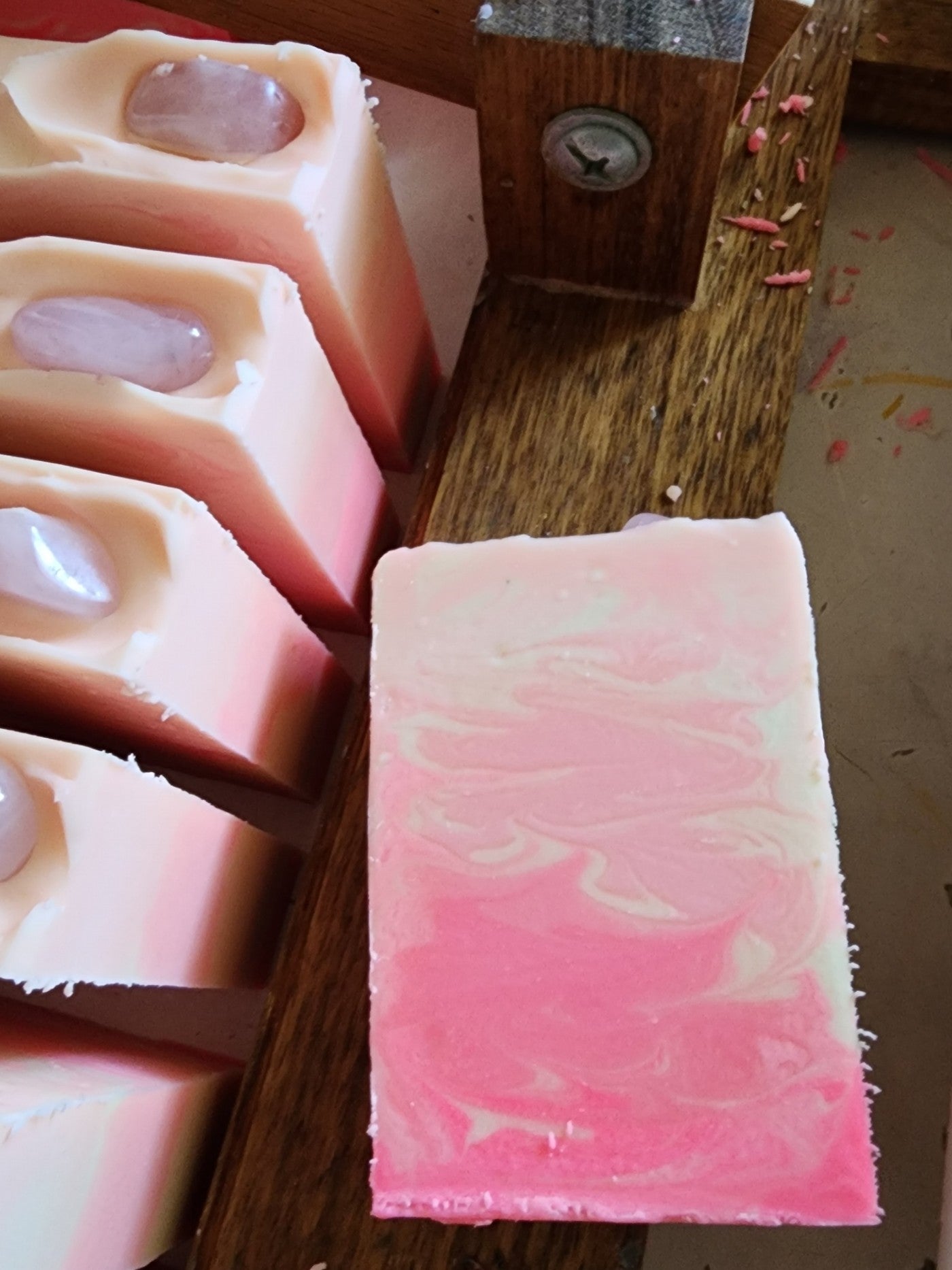 Rose Quartz Crystal Handmade Soap