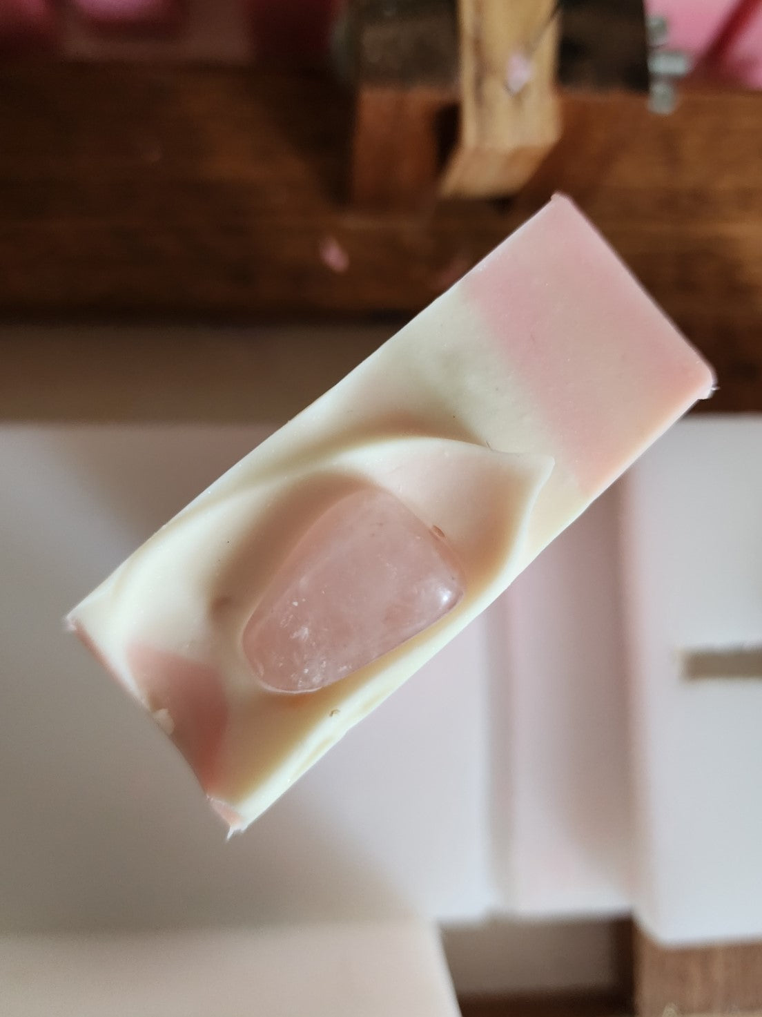Rose Quartz Crystal Handmade Soap