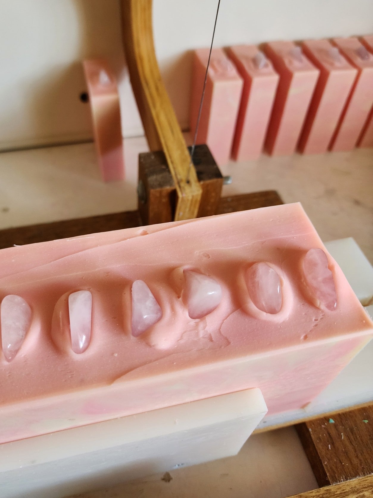 Rose Quartz Crystal Handmade Soap