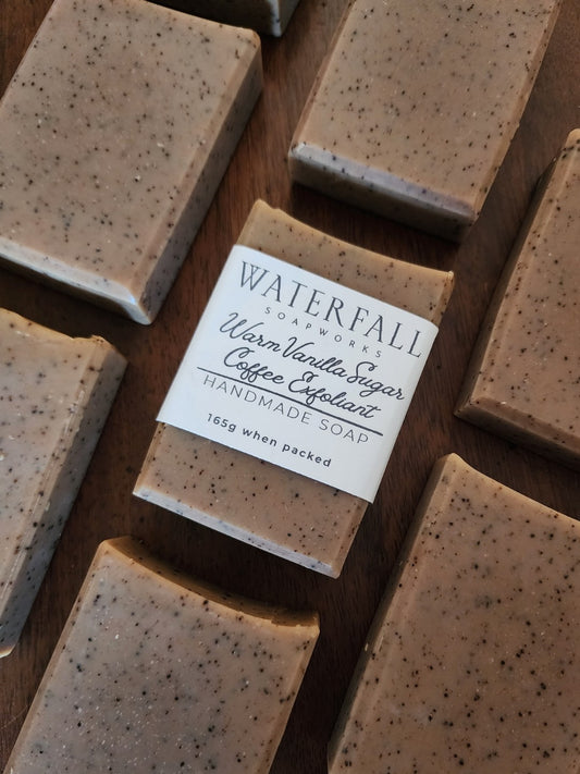 Warm Vanilla Sugar, Coffee Exfoliant Handmade Soap