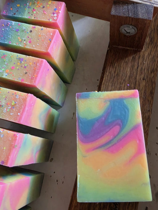 Rainbow Sherbert Handmade Soap