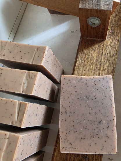 Warm Vanilla Sugar, Coffee Exfoliant Handmade Soap
